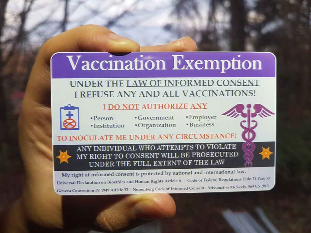 religious exemption vaccination letter for work