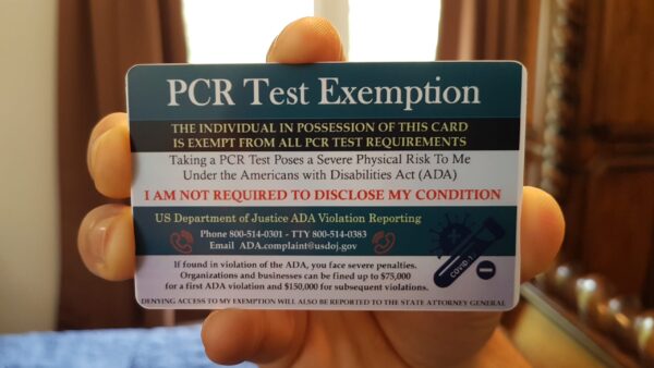 pcr test exemption card