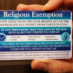 religious exemption card