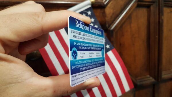 religious exemption card